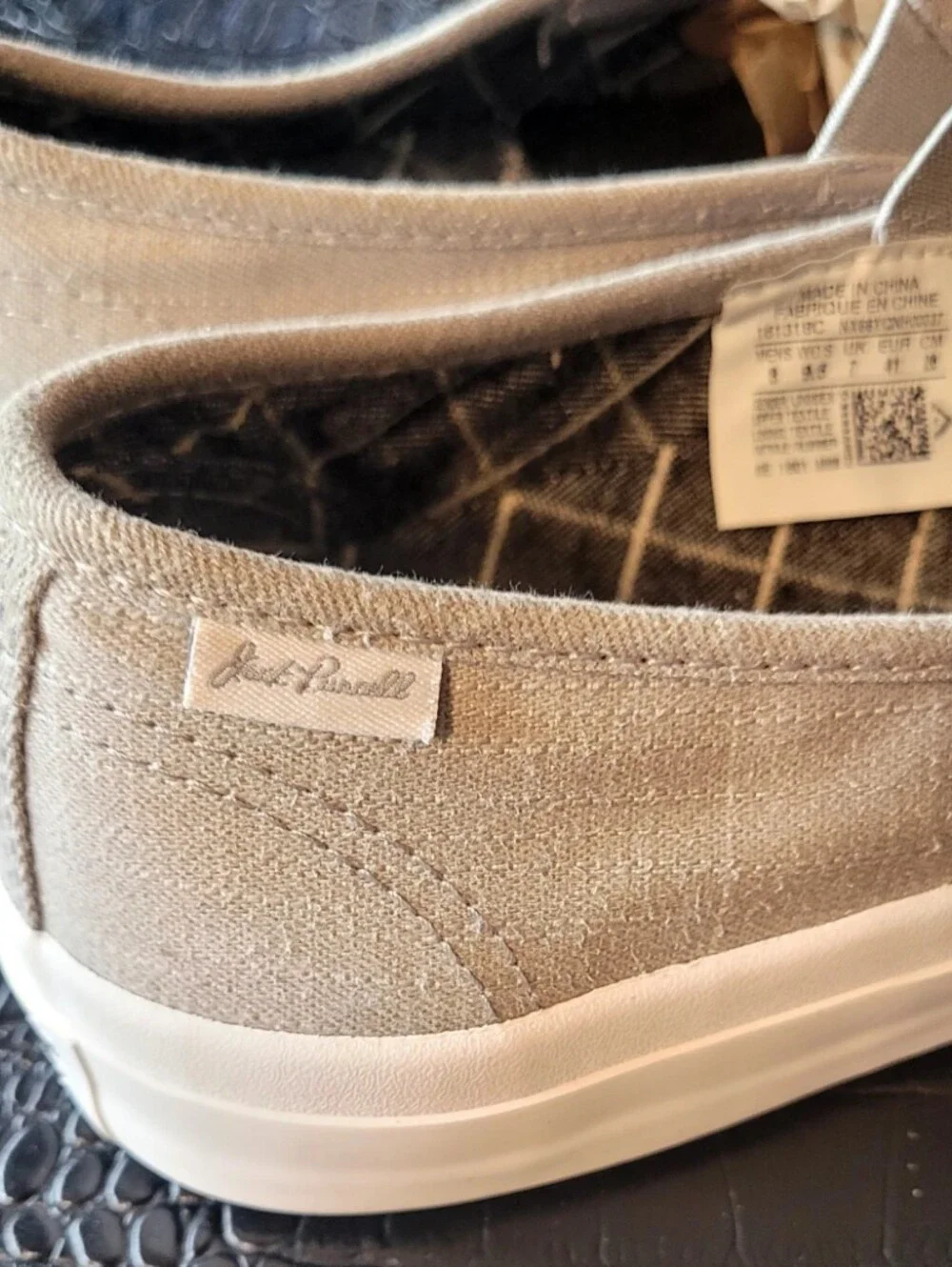 Converse Jack Purcell Slip-On Sneaker Men Size 8 Denim Gray Canvas Casual Vaca
